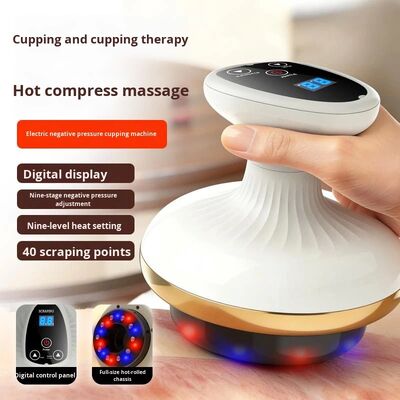 Electric Gua Sha and Vacuum Cupping Massager Combining negative pressure suction with scraping massage for a richer experience Electric scraping and cupping combined design multi-functional