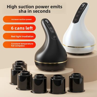 USB Rechargeable Electric Cupping Massager with 9 Strength Grade Suction and 9 Temperature Settings for Deep Muscle Relaxation