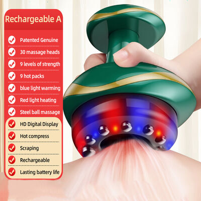 USB Rechargeable Electric Cupping Massager with 9 Levels of Negative Pressure Strength and Red Light Heating Therapy