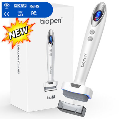 Electroporation Microneedle Stamp Roller with Blue & Red Light Dual Phototherapy 120 Pins Titanium Needles and 5-Level Speed Control for Home Skincare Bio 6